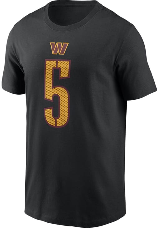 Jayden Daniels Washington Commanders Black Alt Short Sleeve Player T Shirt
