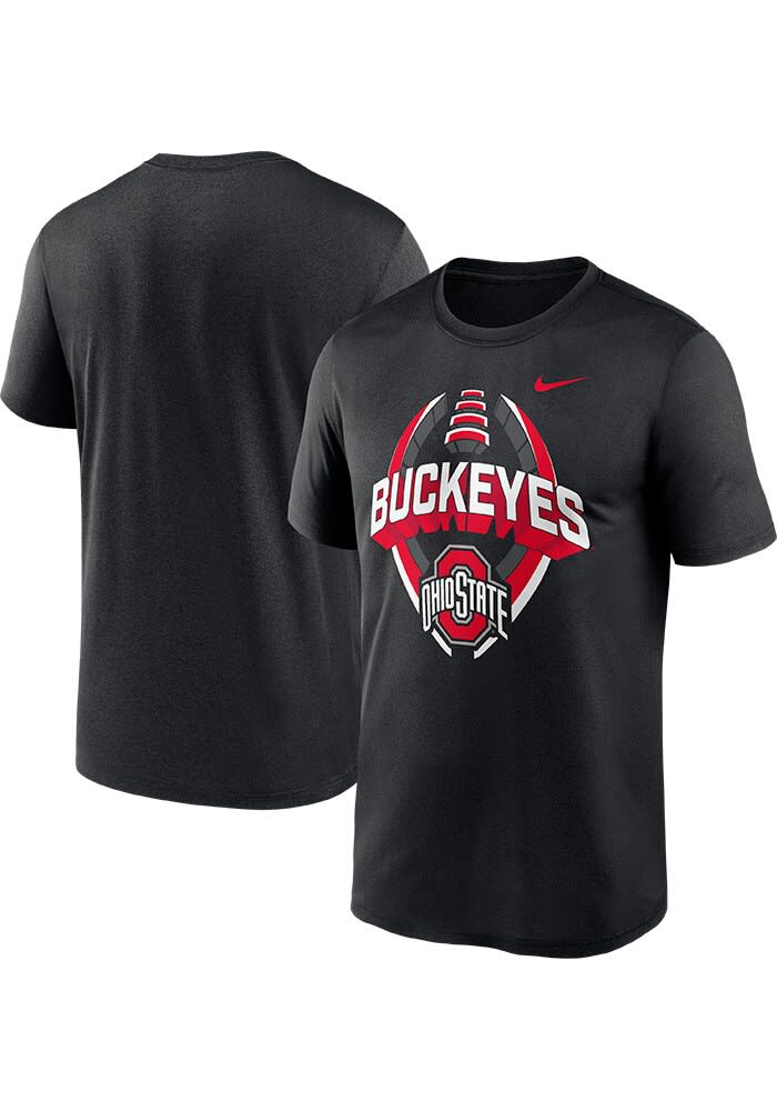 Nike Ohio State Buckeyes BLACK Legend Football Short Sleeve T