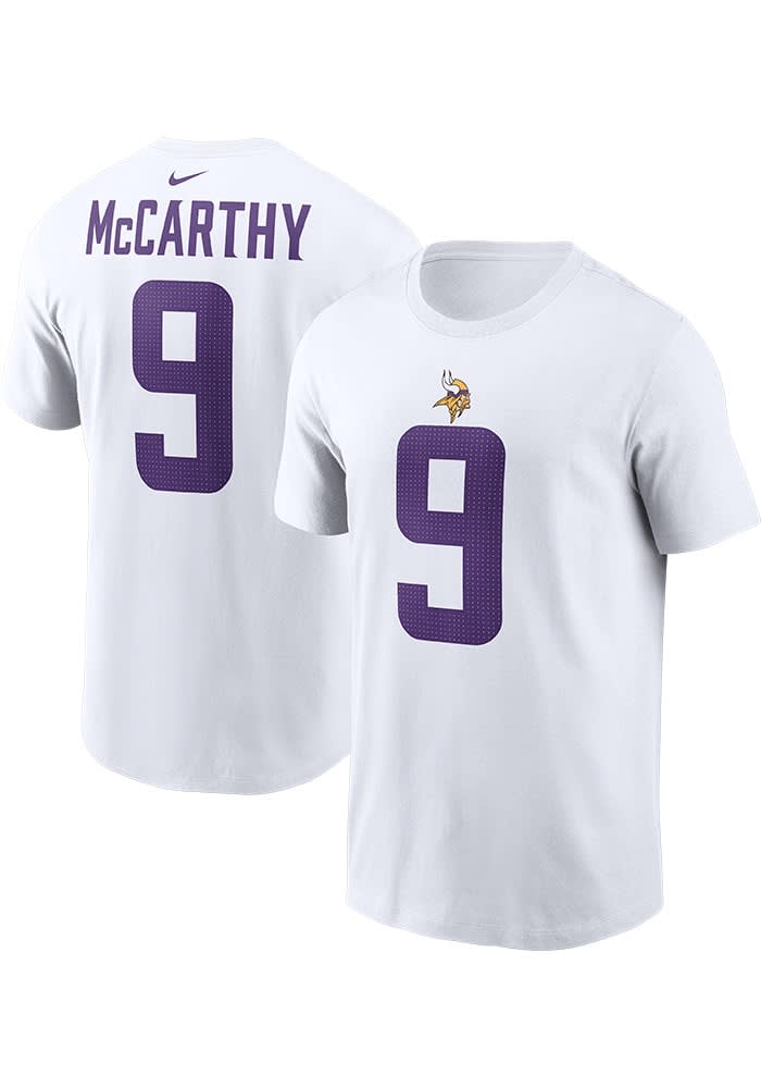 JJ McCarthy Minnesota Vikings WHITE Alt Short Sleeve Player T