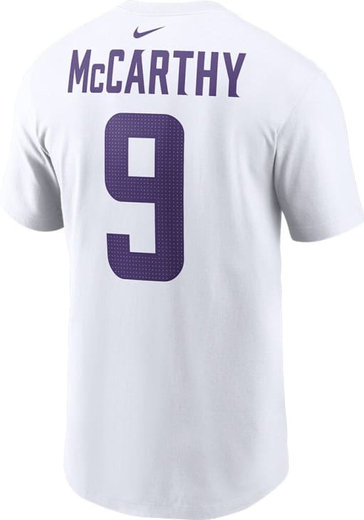 JJ McCarthy Minnesota Vikings White Alt Short Sleeve Player T Shirt
