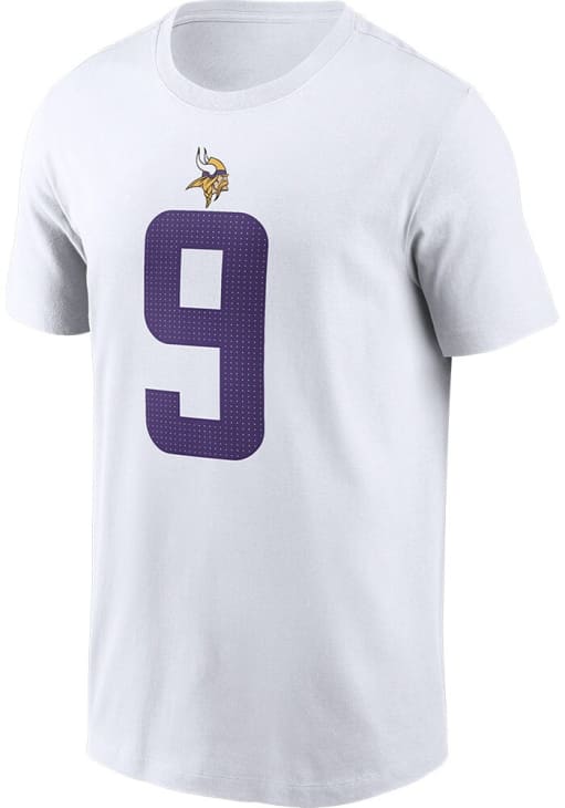 JJ McCarthy Minnesota Vikings White Alt Short Sleeve Player T Shirt