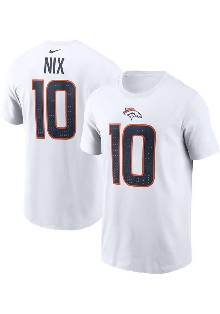 Bo Nix Denver Broncos White Road Short Sleeve Player T Shirt