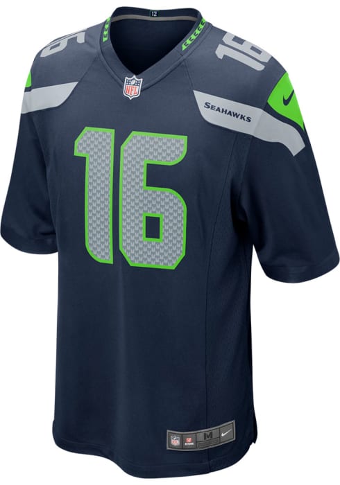 Women Seattle Seahawks #16 Tyler Lockett Navy Game Jersey