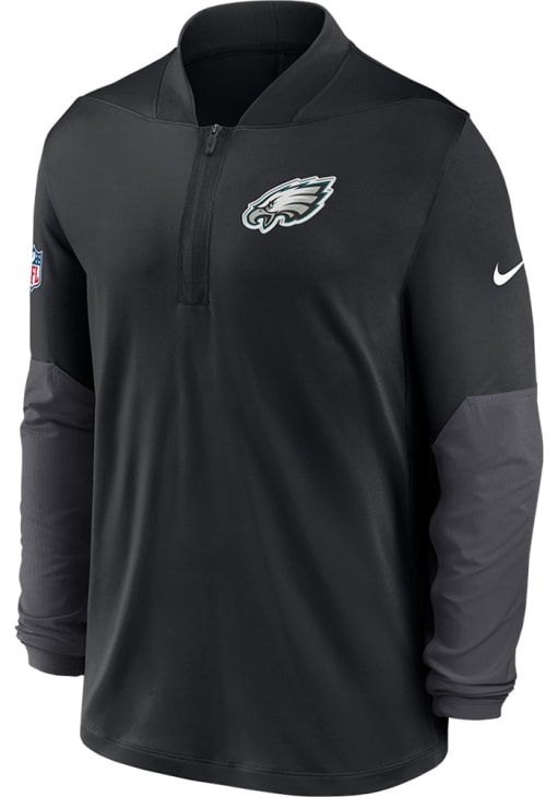 Nike Philadelphia Eagles Mens Black Sideline Long Sleeve Qtr Zip Pullover