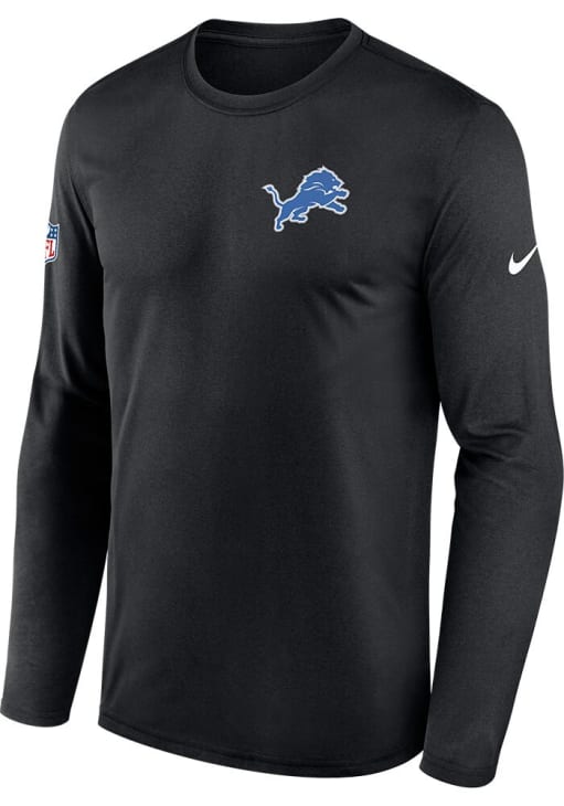 Nike Detroit Lions Black Sideline Long Sleeve T-Shirt