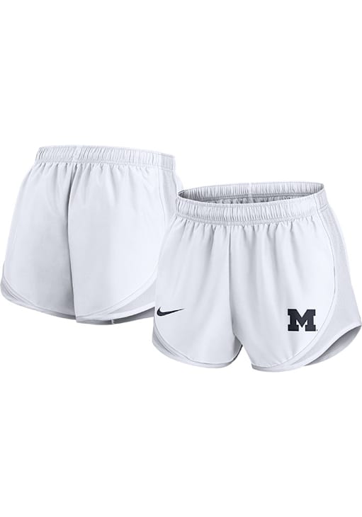Nike Womens White Michigan Wolverines Primetime Tempo Shorts