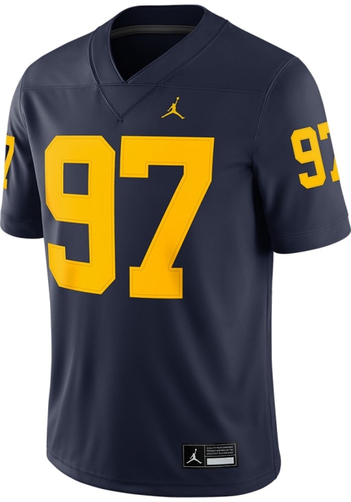 Aidan Hutchinson  Nike Michigan Wolverines Blue Game Football Jersey