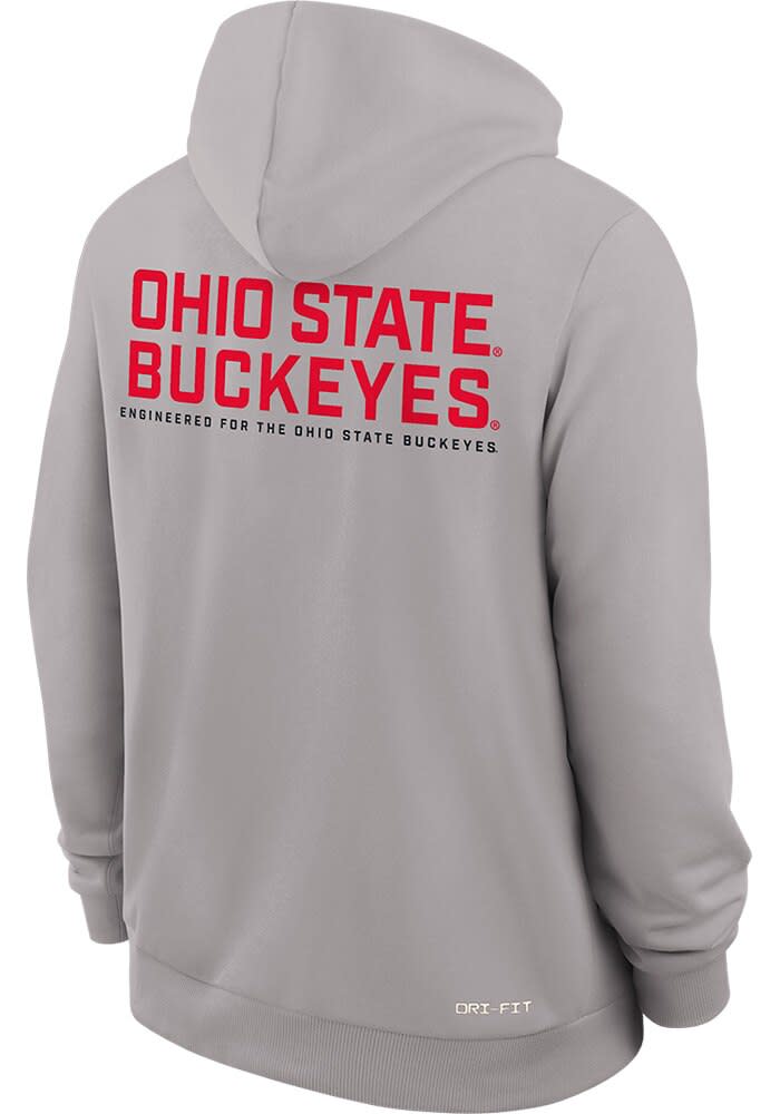 Nike Ohio State Buckeyes Mens GREY Dri-Fit Zip - 173221200