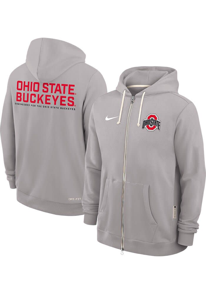 Nike Ohio State Buckeyes Mens GREY Dri-Fit Zip - 173221200