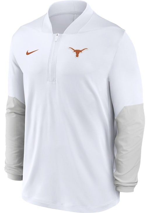 Nike Texas Longhorns Mens White Dri-Fit Long Sleeve Qtr Zip Pullover