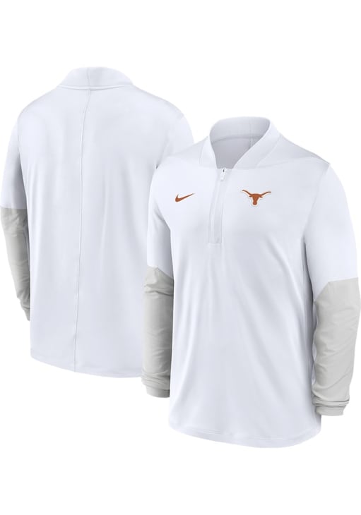 Nike Texas Longhorns Mens White Dri-Fit Long Sleeve Qtr Zip Pullover