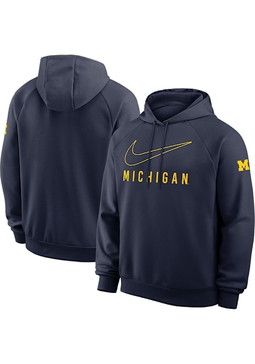 Nike Michigan Wolverines Mens Blue Dri-Fit Hood