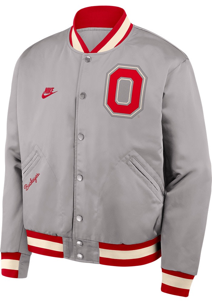 Nike Ohio State Buckeyes Mens GREY Legacy Medium Weight Jacket