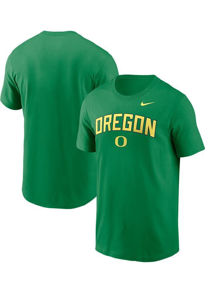 Nike Oregon Ducks GREEN Stacked Logo Short Sleeve T Shirt - 173223475