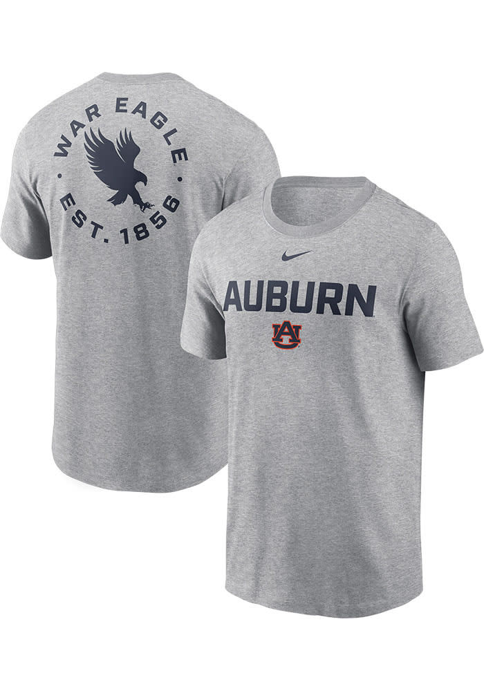 Nike Auburn Tigers HEATHER GREY Cotton Two Hit Short Sleeve