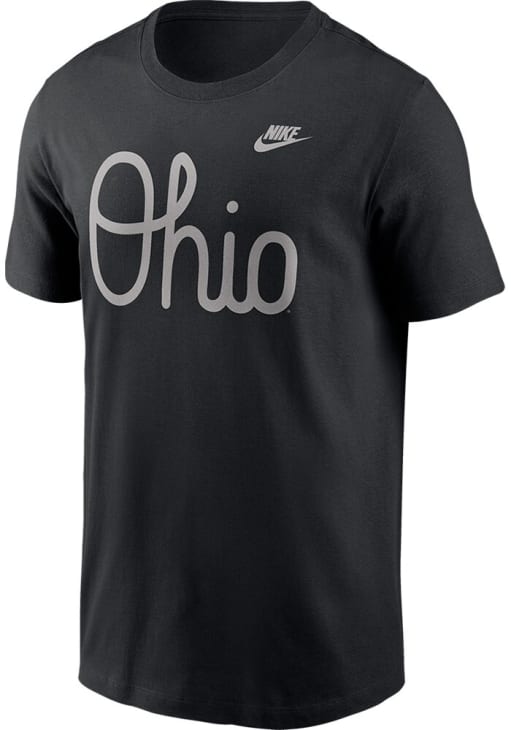 Nike Ohio State Buckeyes Black Vintage Script Cotton Short Sleeve T Shirt