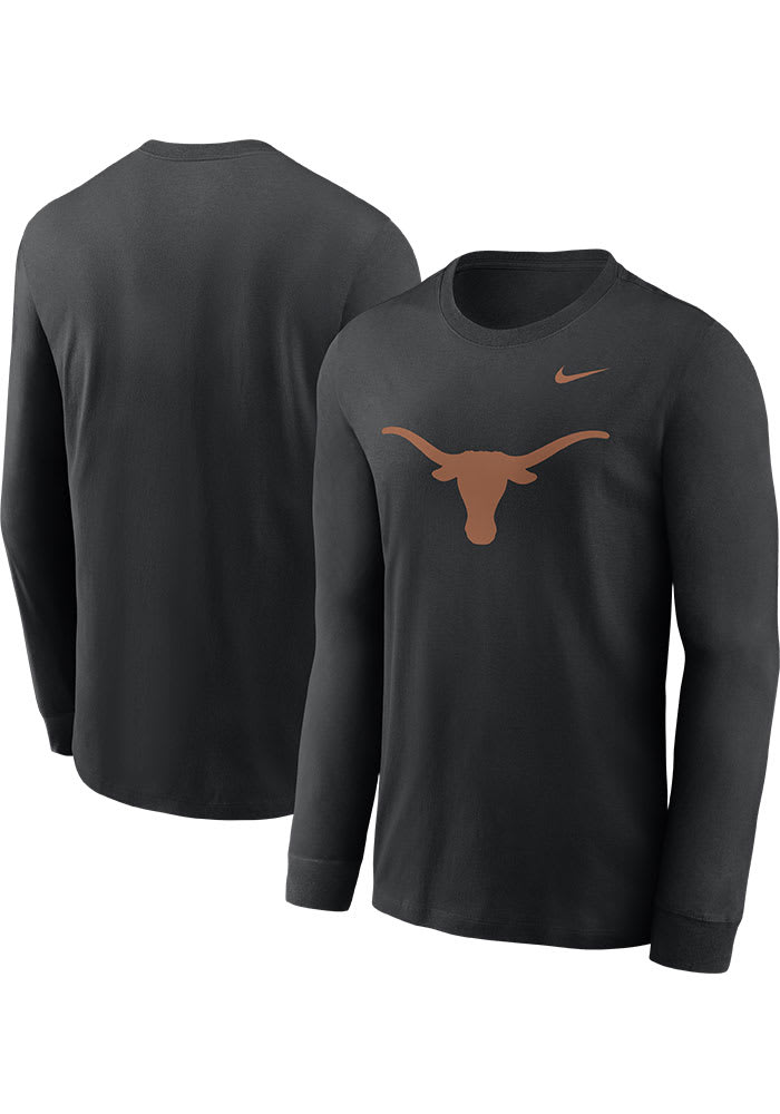 希少！！【NIKE ナイキ】Texas Longhorns カレッジロンT L Nike Texas Longhorns Primary Logo Long Sleeve T Shirt BLACK