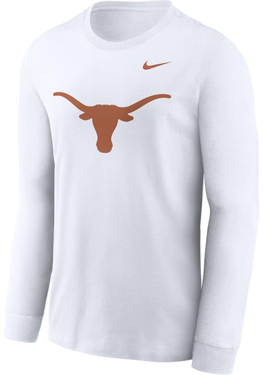 Nike Texas Longhorns White Primary Logo Long Sleeve T Shirt