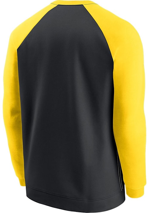 Nike Pittsburgh Steelers Mens BLACK/YELLOW RAGLAN Long Sleeve