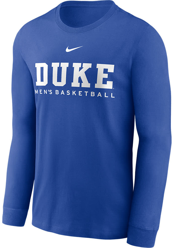 Nike Duke Blue Devils Basketball Long Sleeve T Shirt ROYAL - 173224530