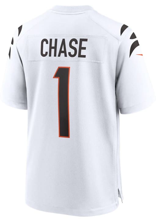 Ja'Marr Chase   Cincinnati Bengals White Road Game Football Jersey