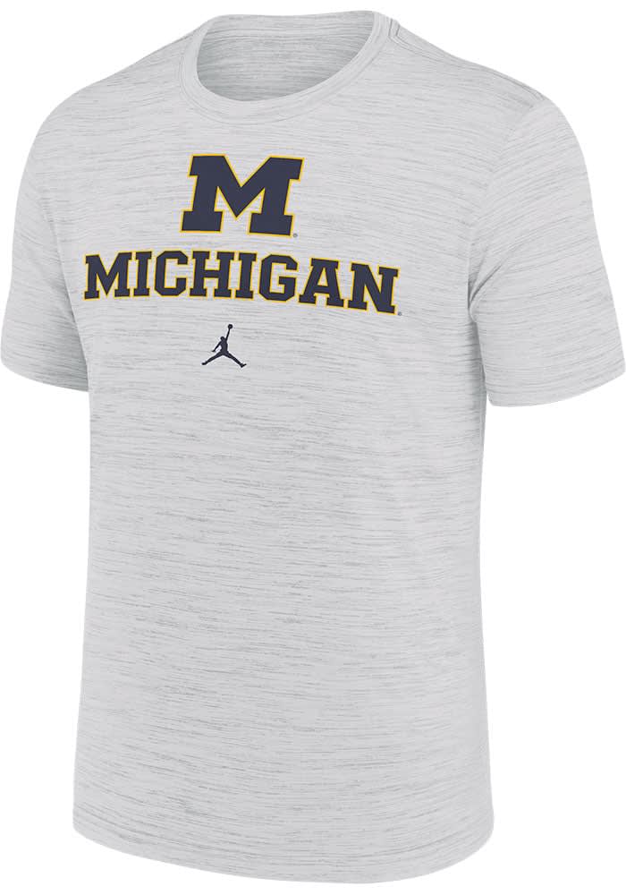 Nike Michigan Wolverines White Velocity Short Sleeve T Shirt