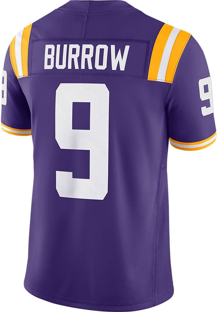 Joe Burrow LSU Tigers PURPLE Football Joe Burrow Vapor Jersey