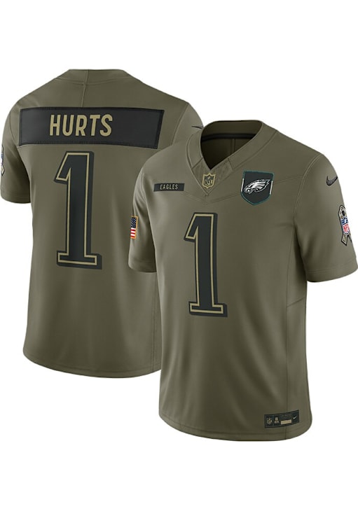 Jalen Hurts Philadelphia Eagles Mens OLIVE Salute to Service