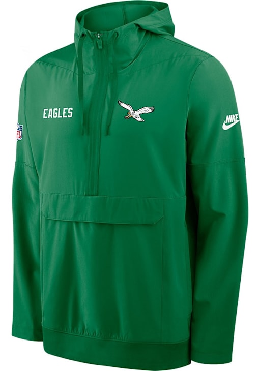 Nike Philadelphia Eagles Mens Kelly Green Sideline Anorak Pullover Jackets