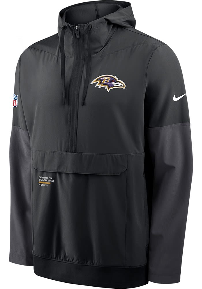 Nike Baltimore Ravens Mens Sideline Anorak BLACK Pullover Jackets