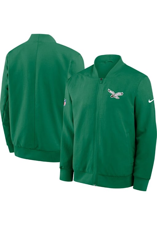 Nike Philadelphia Eagles Mens Kelly Green Sideline Bomber Medium Weight Jacket