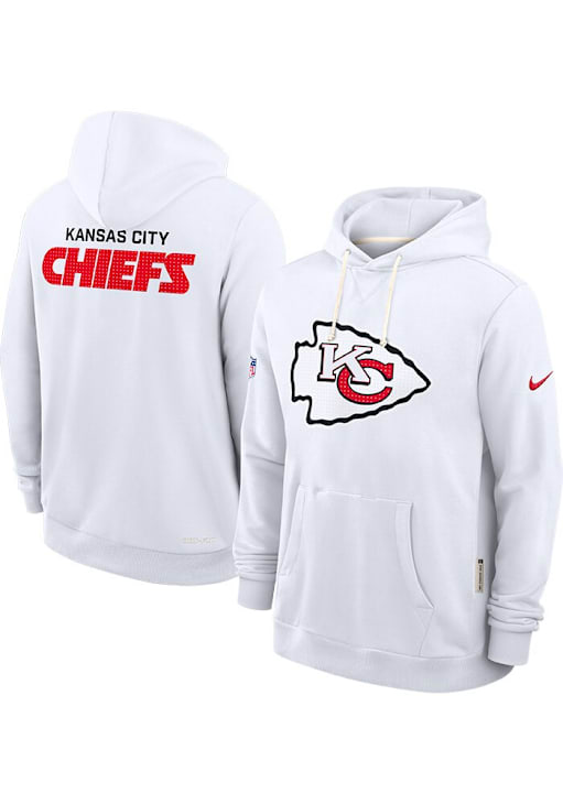 Nike Kansas City Chiefs Mens White Sideline Long Sleeve Hoodie