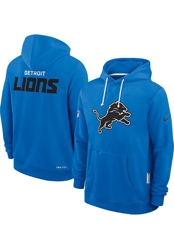 Nike Detroit Lions Mens BLUE Sideline Hoodie - 173227193