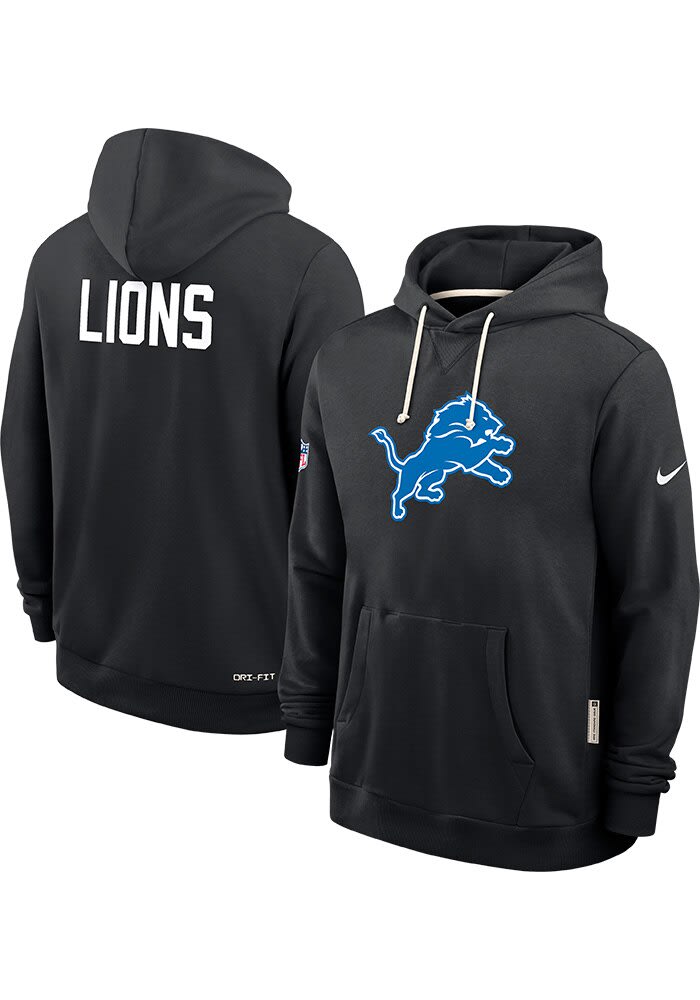 Nike Detroit Lions Mens BLACK Alternate Sideline Hoodie - 173227194