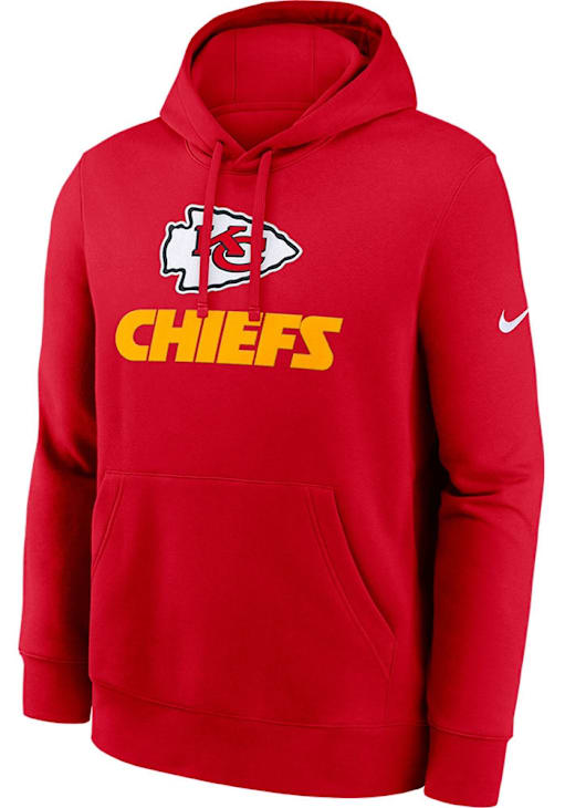 Nike Kansas City Chiefs Mens Red Rewind Club Long Sleeve Hoodie