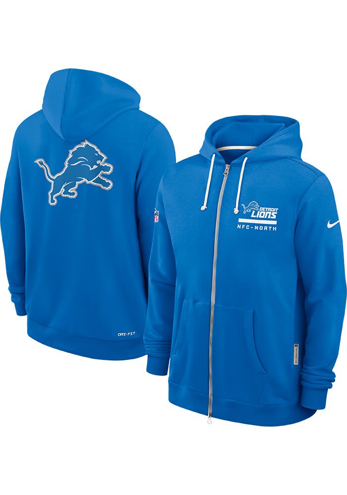Nike Detroit Lions Mens BLUE Sideline Full Zip - 173227281