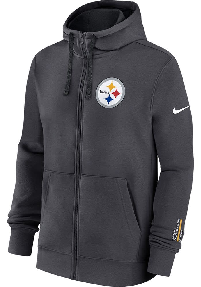 Nike Pittsburgh Steelers Mens ANTHRACITE Club Full Zip - 173227293