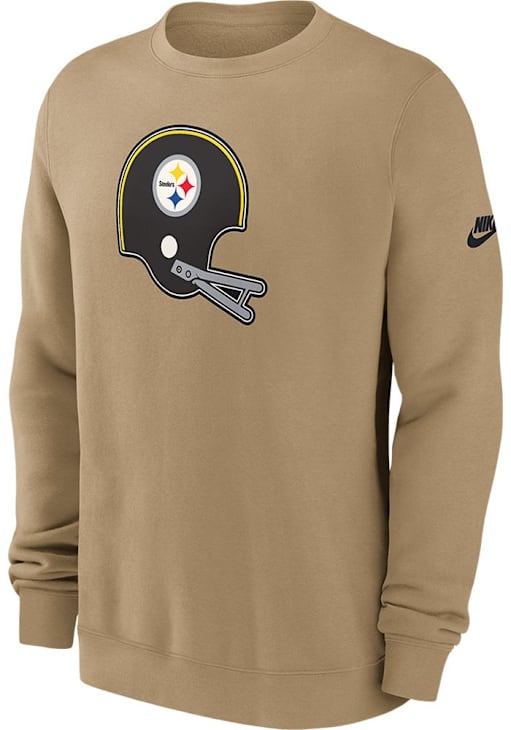 Nike Pittsburgh Steelers Mens TAN Rewind Club Crew Sweatshirt