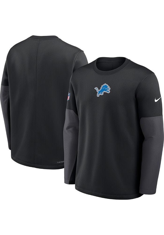 Nike Detroit Lions Mens Long Sleeve BLACK Sideline Sweatshirt