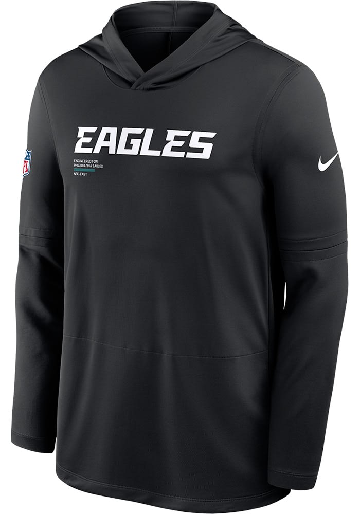 Nike Philadelphia Eagles Mens BLACK Sideline Lightweight Hoodie
