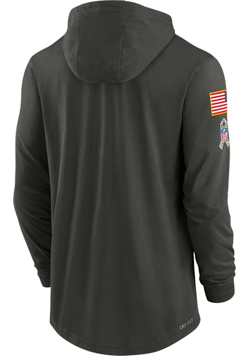 Nike Philadelphia Eagles Mens Olive Salute to Service Long Sleeve Lightweight Hoodie