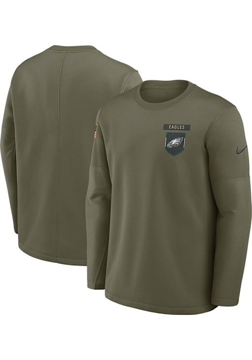 Nike Philadelphia Eagles Mens Olive Salute to Service Long Sleeve Sweatshirt