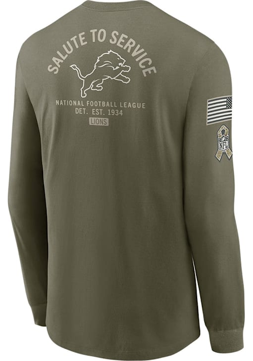 Nike Detroit Lions Green Salute to Service Long Sleeve T Shirt