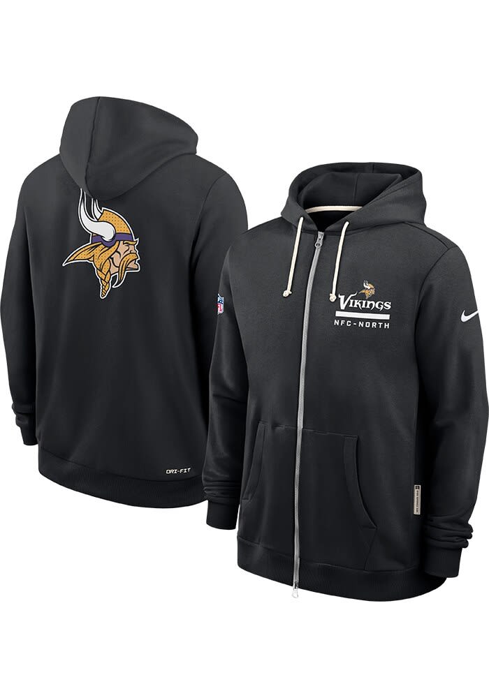 Nike Minnesota Vikings Mens BLACK Sideline Full Zip - 173228045