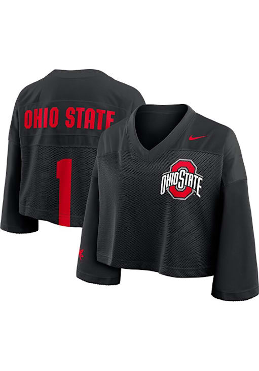Nike Womens BLACK Ohio State Buckeyes Crop Jersey Fashion Football