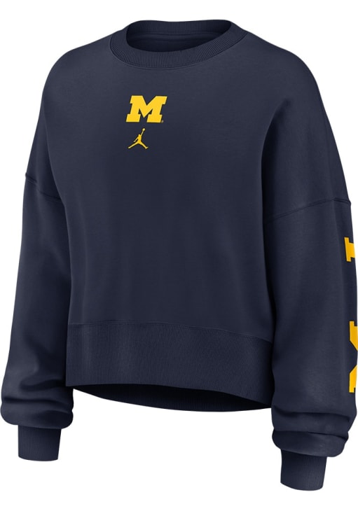 Nike Michigan Wolverines Womens Blue Phoenix Crew Sweatshirt