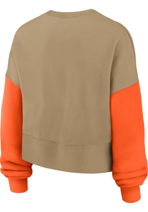 Nike Cleveland Browns Womens Tan Rewind Crew Sweatshirt