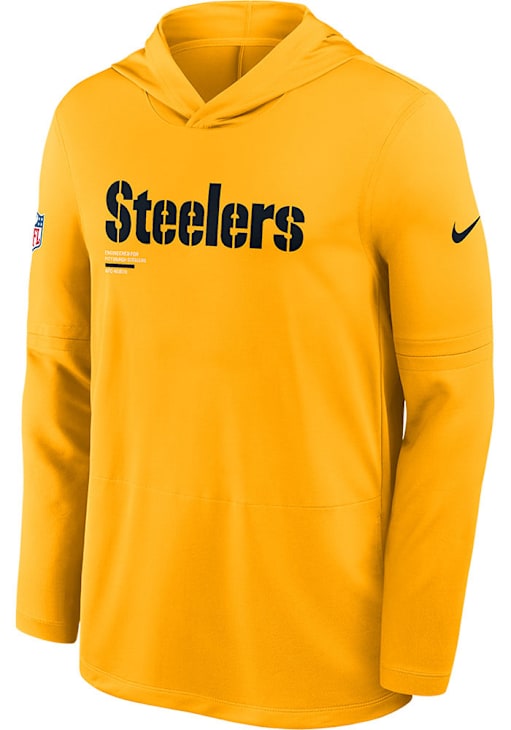 Nike Pittsburgh Steelers Mens GOLD Sideline Lightweight Hoodie