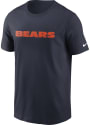 Chicago Bears Nike Wordmark Essential T Shirt - Navy Blue