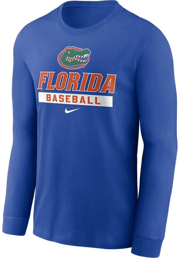 Nike Florida Gators Baseball Long Sleeve T Shirt ROYAL - 173230107